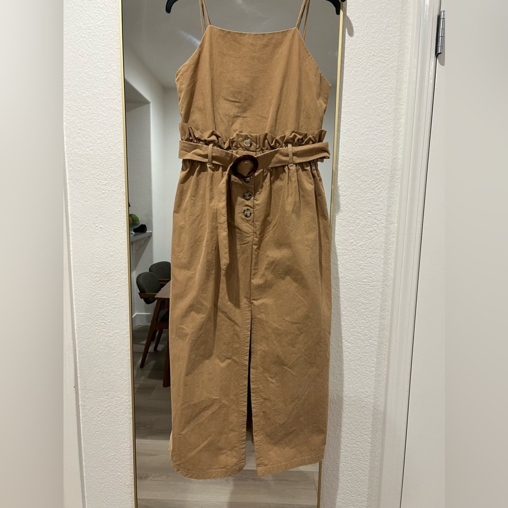 Zara Midi Length strappy dress with belt, pockets, Small size